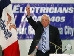 FILE - In this Nov. 2, 2019, file photo, Democratic presidential candidate Sen. Bernie Sanders, I-Vt., speaks at Hawkeye Downs Expo Center in Cedar Rapids, Iowa. Sanders is calling for decriminalizing illegal border crossings, backing an idea that further exposes the Democratic presidential primary’s deep ideological divides. (AP Photo/Charlie Neibergall, File)