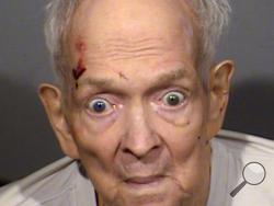 This undated Clark County Detention Center booking photo shows Robert Thomas, 93, of Las Vegas, following his arrest Jan. 2, 2020, on attempted murder, kidnapping and weapon charges in the wounding of a maintenance manager at an apartment office. The 67-year-old victim survived. Police said an officer fired a gunshot through a glass office door toward Thomas during the arrest, and Thomas received a cut on the head while being handcuffed. (Las Vegas Metropolitan Police Department via AP)