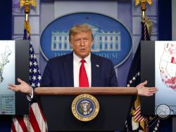 President Donald Trump speaks during a news conference at the White House, Thursday, July 23, 2020, in Washington. (AP Photo/Evan Vucci)