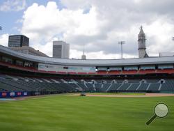 The Toronto Blue Jays will play their 2020 home games at Sahlen Field, their Triple-A affiliate, the team announced, Friday, July 24, 2020, in Buffalo N.Y. (AP Photo/Jeffrey T. Barnes)