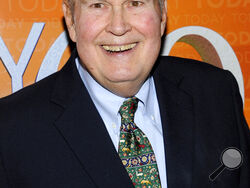 FILE - In this Thursday, Jan. 12, 2012, file photo, former "Today" show weatherman Willard Scott attends the "Today" show 60th anniversary celebration at the Edison Ballroom in New York. Scott, the beloved weatherman who charmed viewers of NBC’s “Today” show with his self-deprecating humor and cheerful personality, has died at age 78. Al Roker, his successor on the morning news show, announced that Scott died peacefully Saturday morning, Sept. 4, 2021, surrounded by family. (AP Photo/Evan Agostini, File)