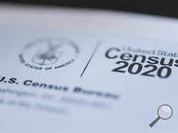 FILE - This March 18, 2020 file photo taken in Idaho shows a form for the U.S. Census 2020. The 2020 census missed an estimated 1.6 million people, but given hurdles posed by the pandemic and natural disasters, the undercount was smaller than expected, according to an analysis by a think tank that did computer simulations of the nation's head count.(John Roark/The Idaho Post-Register via AP, File)