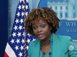 White House press secretary Karine Jean-Pierre speaks during the daily briefing at the White House in Washington, Friday, Jan. 27, 2023. (AP Photo/Susan Wals