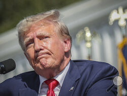 FILE - Former President Donald Trump pauses before ending his remarks at a rally in Summerville, S.C., Sept. 25, 2023. A New York judge ruled, Tuesday, Sept. 26, 2023, that the former president and his company committed fraud for years while building the real estate empire that catapulted him to fame and the White House. (AP Photo/Artie Walker Jr., File)