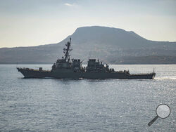 The guided-missile destroyer USS Carney in Souda Bay, Greece. The American warship and multiple commercial ships came under attack Sunday, Dec. 3, 2023 in the Red Sea, the Pentagon said, potentially marking a major escalation in a series of maritime attacks in the Mideast linked to the Israel-Hamas war. “We’re aware of reports regarding attacks on the USS Carney and commercial vessels in the Red Sea and will provide information as it becomes available,” the Pentagon said. (Petty Officer 3rd Class Bill Dodge
