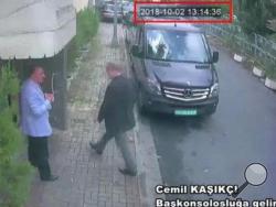 Photo published in Washington Post on October 9, 2018 shows what newspaper says is surveillance video still it got from third party showing missing Saudi journalist and Post contributor Jamal Khashoggi walking into Saudi Consulate in Istanbul on October 2, 2018 -- the last time he was heard from.