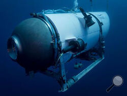 FILE - This undated image provided by OceanGate Expeditions in June 2021 shows the company's Titan submersible. (OceanGate Expeditions via AP, File)