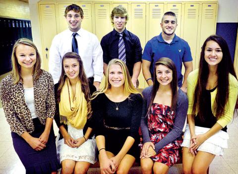 Members of the Danville High School 2013 homecoming court include, seated from left, Emma Olshefski, Emily Haney, Elizabeth Pavis, Shana Bordner and Madison Diven. Standing are, from left, Tyler Blue, Chris Humbert and Sam Dressler. 