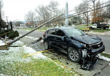 J. David Heinly, 78, struck a utility pole on Bloom Road in Danville Tuesday afternoon in front of the Grove Presbyterian Church. Heinly, of the Selinsgrove area, was taken to the hospital by ambulance.