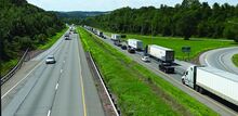 Construction along Interstate 80’s west bound lane caused traffic to back up through Bloomsburg Friday evening.