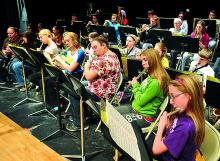 Benton band members rehearse for Sunday's "Sounds of the Season."