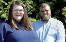 Columbia County 9-1-1 Dispatcher Bessie Batiuk is shown Thursday morning with Director Jeremy Brown at the Montour County EMA center. Batiuk was recognized for going “above and beyond the call of duty” when she picked up a stranded mother and son near Bloomsburg in April.