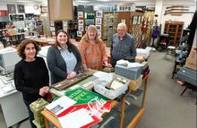 Board members of the Columbia County Historical and Genealogical Society, from left, include Gina Kapelewski, Rachel Shaffer, Carol Woolridge and George Holdren. The organization has been located in the Bloomsburg Public Library. Next year, its lease is up, so the board is looking for a new home.