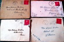 Here are four of the century-old letters Berwick antiques dealer Danny Busch found, each addressed to Rebecca Waters.