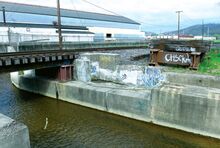 Spray paintings on the walls of Sechler Run are shown near the Danville Community Center and Metso Minerals Monday morning. Council recently nixed a request to do an art project in the area.